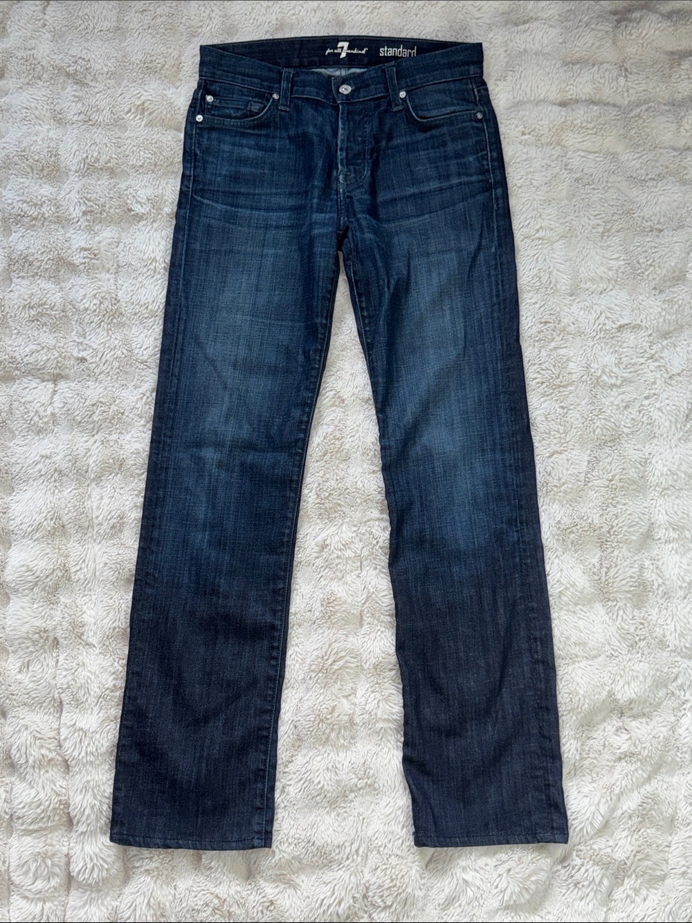 7 For All Mankind Jeans Mens‎ 31x32 Blue Standard Dark Wash Button Up Fly USA